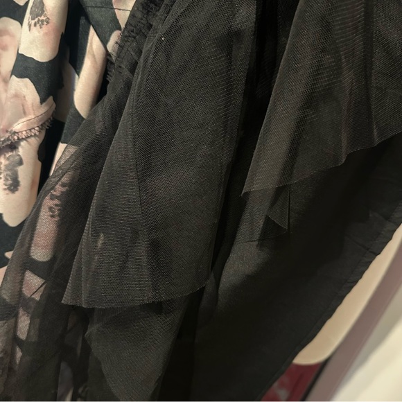 Floral Black and Pink Midi Skirt - Picture 8 of 8